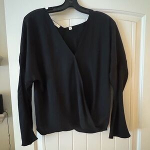 Vince Black Wrap Blouse